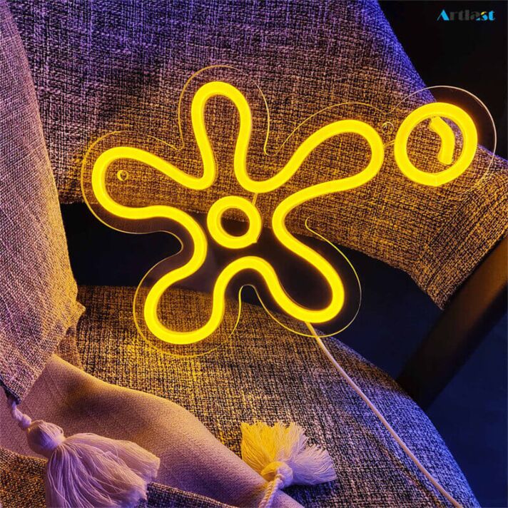 Abstrakte Blume LED-Neonschild Wohnzimmer Schlafzimmer