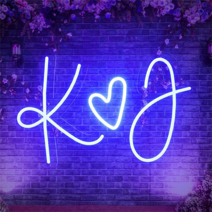 K ♥ J LED-Neonschild Hochzeit Event