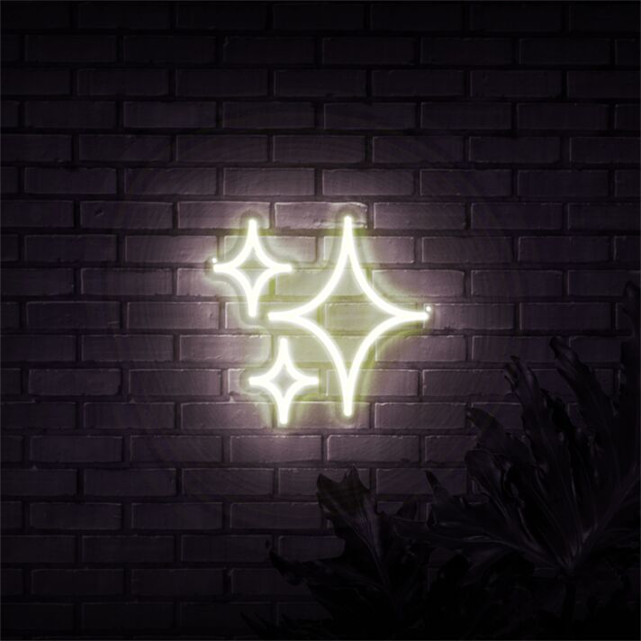 Funkelnde Sterne LED-Neonschild Wohnzimmer Schlafzimmer