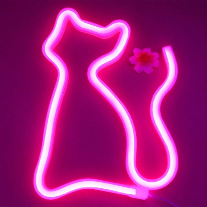 Katzen Silhouette LED-Neonschild Wohnzimmer Schlafzimmer