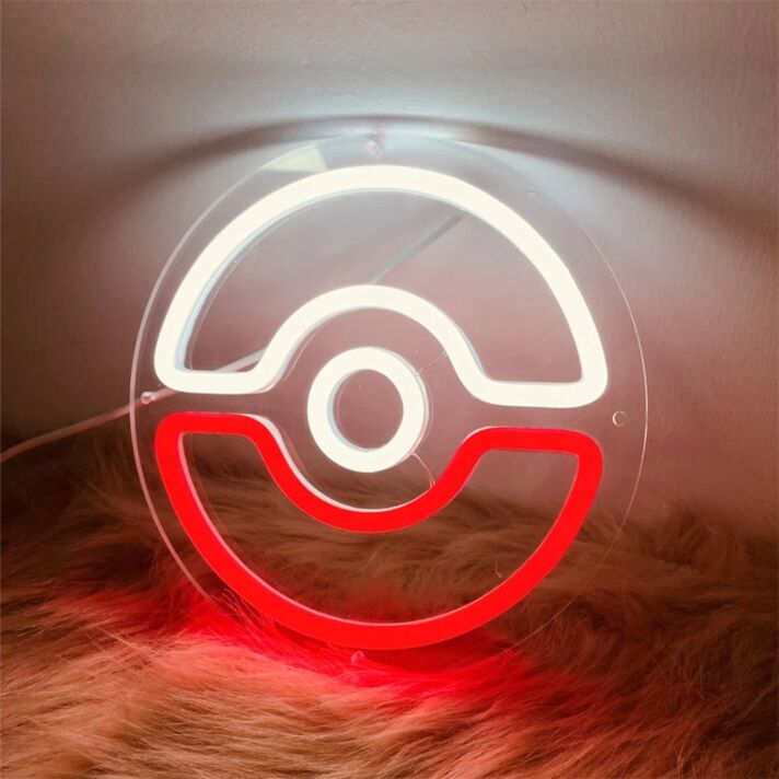 Pokéball Symbol LED-Neonschild für Gamingzimmer und Kinderzimmer
