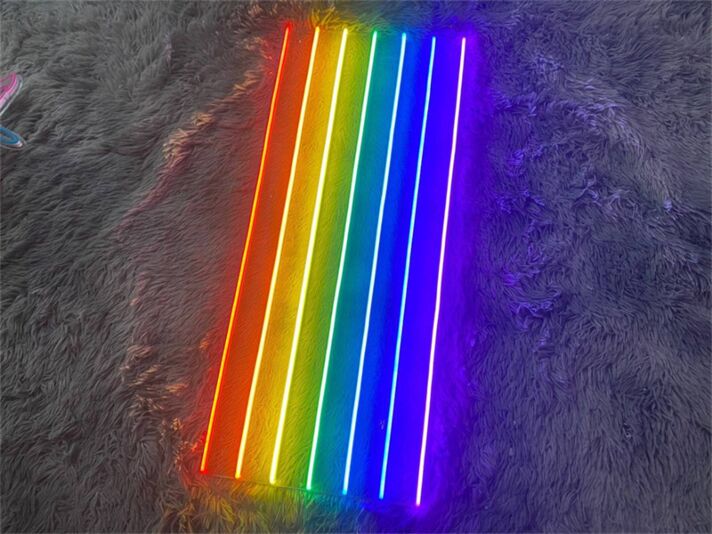 Add a Splash of Color to Your Home, Office, or Nightlife Scene with the Versatile Rainbow LED Neon Sign.