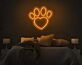 Pfotenabdruck mit Herz LED-Neonschild für Schlafzimmer und Haustierbereich