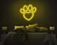Pfotenabdruck mit Herz LED-Neonschild für Schlafzimmer und Haustierbereich