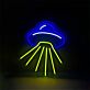 UFO mit Lichtstrahlen LED-Neonschild für Gaming und Bar