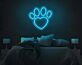 Pfotenabdruck mit Herz LED-Neonschild für Schlafzimmer und Haustierbereich