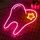 Zahn mit Stern LED-Neonschild für Zahnarztpraxis