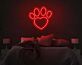 Pfotenabdruck mit Herz LED-Neonschild für Schlafzimmer und Haustierbereich
