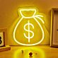 Geldsack mit Dollarzeichen LED-Neonschild Büro Bar