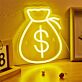 Geldsack mit Dollarzeichen LED-Neonschild Büro Bar