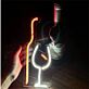 Weinflasche und Weinglas LED-Neonschild für Bar Restaurant