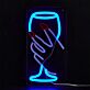 Hand mit Weinglas LED-Neonschild für Bar und Wohnzimmer