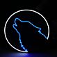 Wolfkopf im Kreis LED-Neonschild Wohnzimmer Bar