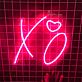 XO LED Neonschild mit Herz für Schlafzimmer und Wohnzimmer
