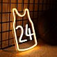 Brighten Your Space: Yellow And White No 24 LED Neon Light for Home, Office, and Bar Ambiance Enhancement.