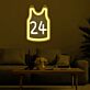 Brighten Your Space: Yellow And White No 24 LED Neon Light for Home, Office, and Bar Ambiance Enhancement.