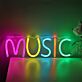 Bring Vibrant Beats to Your Space: Yellow Ice Blue Green Music LED Neon for Bars, Parties, and Home Entertainment.