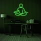 Meditierende Person im Lotussitz LED-Neonschild für Wohnzimmer Yoga Studio
