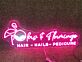 Spas & Flamingo HAIR - NAILS - PEDICURE LED-Neonschild für Salon und Spa
