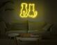 Hund und Katze Silhouette LED-Neonschild Wohnzimmer