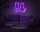 Hund und Katze Silhouette LED-Neonschild Wohnzimmer