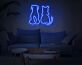Hund und Katze Silhouette LED-Neonschild Wohnzimmer
