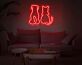 Hund und Katze Silhouette LED-Neonschild Wohnzimmer