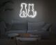 Hund und Katze Silhouette LED-Neonschild Wohnzimmer