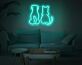 Hund und Katze Silhouette LED-Neonschild Wohnzimmer