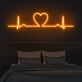 Herz mit Herzschlaglinie LED-Neonschild Schlafzimmer Wohnzimmer