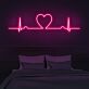 Herz mit Herzschlaglinie LED-Neonschild Schlafzimmer Wohnzimmer