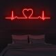 Herz mit Herzschlaglinie LED-Neonschild Schlafzimmer Wohnzimmer