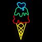 Eiscreme im Hörnchen LED-Neonschild für Café Eisdiele