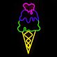 Eiscreme im Hörnchen LED-Neonschild für Café Eisdiele