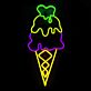 Eiscreme im Hörnchen LED-Neonschild für Café Eisdiele