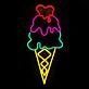 Eiscreme im Hörnchen LED-Neonschild für Café Eisdiele