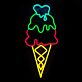 Eiscreme im Hörnchen LED-Neonschild für Café Eisdiele