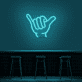 Handzeichen Shaka LED-Neonschild für Bar und Cafe