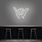 Handzeichen Shaka LED-Neonschild für Bar und Cafe