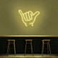 Handzeichen Shaka LED-Neonschild für Bar und Cafe