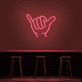 Handzeichen Shaka LED-Neonschild für Bar und Cafe