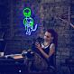 Außerirdischer mit Katze LED-Neonschild für Wohnzimmer oder Bar