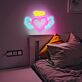 Herz mit Flügeln und Heiligenschein LED-Neonschild für Kinderzimmer und Wohnzimmer