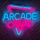 Arcade Night LED-Neonschild für Gamingzimmer und Spielhalle
