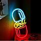 Chill Kapsel LED-Neonschild für Lounge und Wohnzimmer