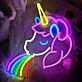 Einhorn mit Regenbogen LED-Neonschild Wohnzimmer Kinderzimmer