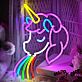 Einhorn mit Regenbogen LED-Neonschild Wohnzimmer Kinderzimmer