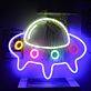 UFO Raumschiff LED-Neonschild für Schlafzimmer Gaming Zimmer