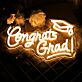 Congrats Grad! LED-Neonschild für Abschlussfeier Schule