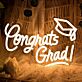 Congrats Grad! LED-Neonschild für Abschlussfeier Schule